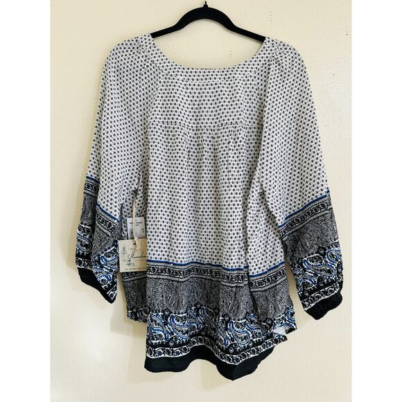 Caffe Marrakesh Women's BOHO Paisley Peasant Top Size M Hippie NWT - Picture 4 of 5